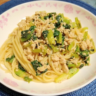 醤油麹と豆板醬で鶏そぼろパスタ